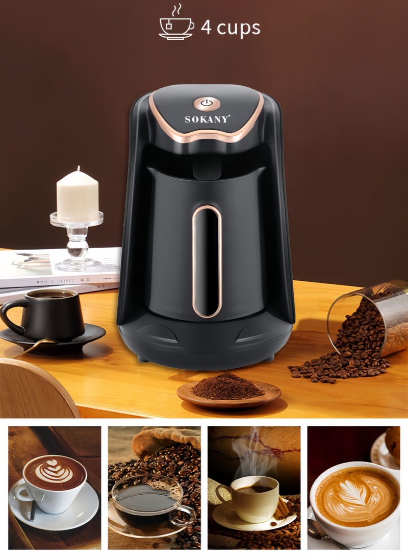 سوكاني الة قهوة تركية، إبريق قهوة كهربائي، 600 واط، 250 مل، أسود - Image 5